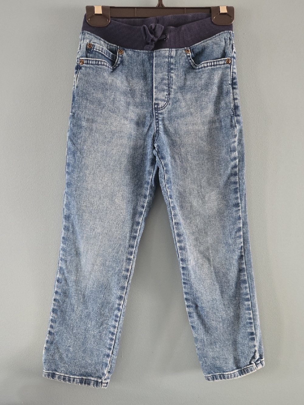 *Back To School* Gymboree Boys (7) Pull On Blue Straight Jeans